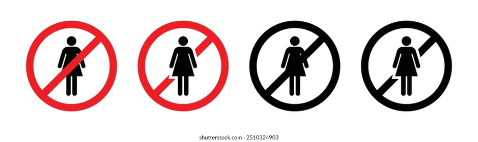 Vector No Woman Icon Set