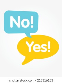 Vector 'No' and 'Yes' conversation bubbles