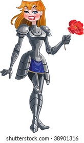 vector noble princess knight with flower