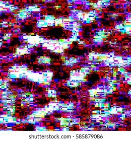 Vector noise background. Digital image or video signal error. Chaotic distributed rectangular. 