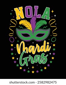 Vector Nola Mardi Gras T-shirt Design