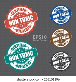 vector : non toxic certified icon, tag, label, badge, sign, sticker 