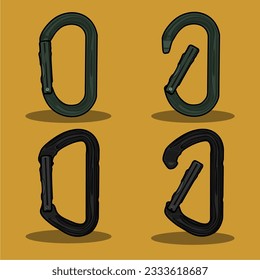 Vector Non-Locking Carabiner in Oval Shape and D-Shape in Rock Climbing Equipment