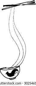 The vector of noodle bowl