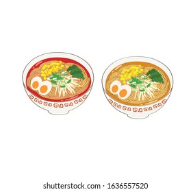vector noodle food with different variant