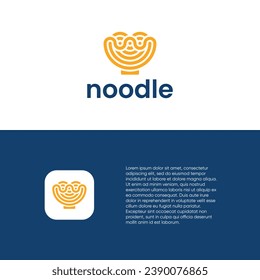 Vector noodle logo design template