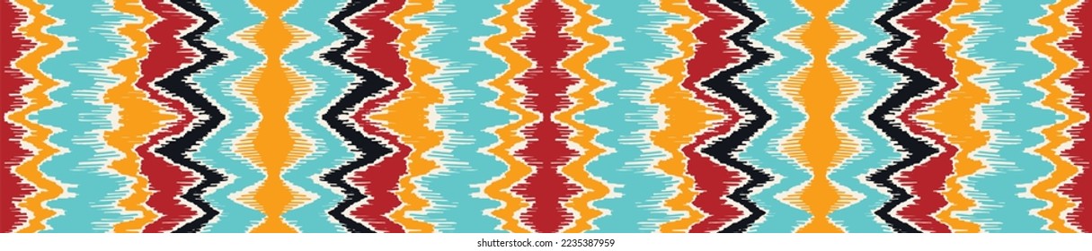 Vector nordic ornament. winter scandinavian seamless pattern, border design for fashion fabric, knit, textile, cross embroidery. Norwegian background with red and blue colors