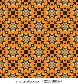 Vector nordic ornament. winter scandinavian seamless pattern, border design for fashion fabric, knit, textile, cross embroidery. Norwegian background with red and blue colors