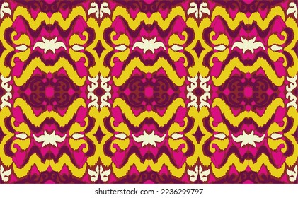 Vector nordic ornament. winter scandinavian seamless pattern, border design for fashion fabric, knit, textile, cross embroidery. Norwegian background with red and blue colors