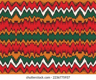 Vector nordic ornament. winter scandinavian seamless pattern, border design for fashion fabric, knit, textile, cross embroidery. Norwegian background with red and blue colors