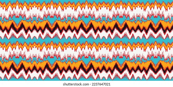 Vector nordic ornament. winter scandinavian seamless pattern, border design for fashion fabric, knit, textile, cross embroidery. Norwegian background with red and blue colors