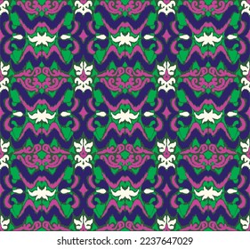 Vector nordic ornament. winter scandinavian seamless pattern, border design for fashion fabric, knit, textile, cross embroidery. Norwegian background with red and blue colors