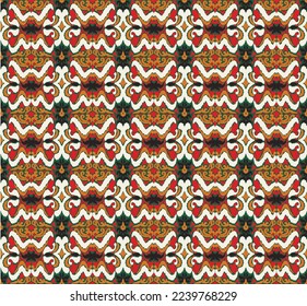 Vector nordic ornament. winter scandinavian seamless pattern, border design for fashion fabric, knit, textile, cross embroidery. Norwegian background with red and blue colors
