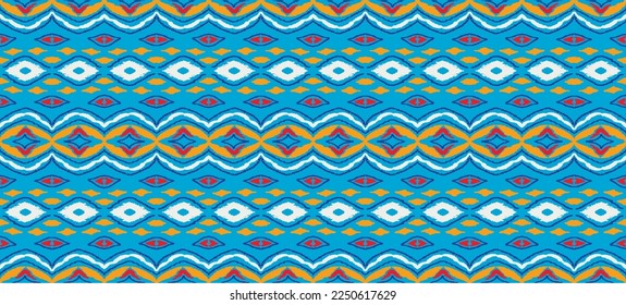 Vector nordic ornament. winter scandinavian seamless pattern, border design for fashion fabric, knit, textile, cross embroidery. Norwegian background with red and blue colors