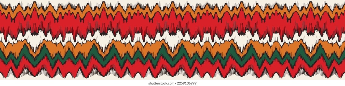 Vector nordic ornament. winter scandinavian seamless pattern, border design for fashion fabric, knit, textile, cross embroidery. Norwegian background with red and blue colors