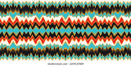 Vector nordic ornament. winter scandinavian seamless pattern, border design for fashion fabric, knit, textile, cross embroidery. Norwegian background with red and blue colors