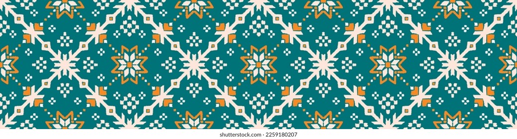 Vector nordic ornament. winter scandinavian seamless pattern, border design for fashion fabric, knit, textile, cross embroidery. Norwegian background with red and blue colors