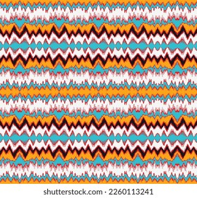 Vector nordic ornament. winter scandinavian seamless pattern, border design for fashion fabric, knit, textile, cross embroidery. Norwegian background with red and blue colors