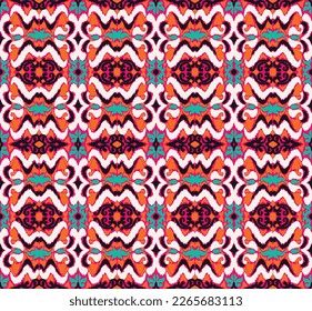 Vector nordic ornament. winter scandinavian seamless pattern, border design for fashion fabric, knit, textile, cross embroidery. Norwegian background with red and blue colors