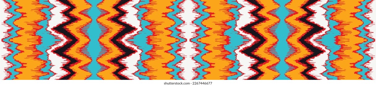 Vector nordic ornament. winter scandinavian seamless pattern, border design for fashion fabric, knit, textile, cross embroidery. Norwegian background with red and blue colors