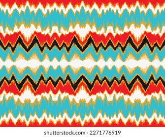 Vector nordic ornament. winter scandinavian seamless pattern, border design for fashion fabric, knit, textile, cross embroidery. Norwegian background with red and blue colors