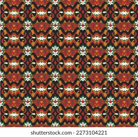 Vector nordic ornament. winter scandinavian seamless pattern, border design for fashion fabric, knit, textile, cross embroidery. Norwegian background with red and blue colors