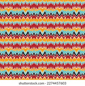 Vector nordic ornament. winter scandinavian seamless pattern, border design for fashion fabric, knit, textile, cross embroidery. Norwegian background with red and blue colors