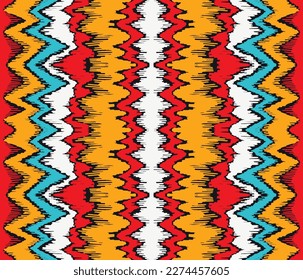 Vector nordic ornament. winter scandinavian seamless pattern, border design for fashion fabric, knit, textile, cross embroidery. Norwegian background with red and blue colors