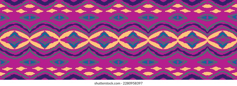 Vector nordic ornament. winter scandinavian seamless pattern, border design for fashion fabric, knit, textile, cross embroidery. Norwegian background with red and blue colors