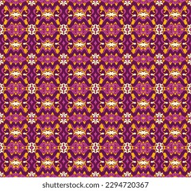 Vector nordic ornament. winter scandinavian seamless pattern, border design for fashion fabric, knit, textile, cross embroidery. Norwegian background with red and blue colors