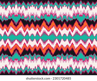 Vector nordic ornament. winter scandinavian seamless pattern, border design for fashion fabric, knit, textile, cross embroidery. Norwegian background with red and blue colors