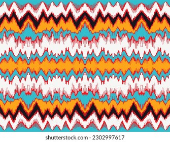 Vector nordic ornament. winter scandinavian seamless pattern, border design for fashion fabric, knit, textile, cross embroidery. Norwegian background with red and blue colors