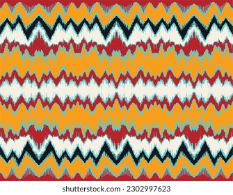 Vector nordic ornament. winter scandinavian seamless pattern, border design for fashion fabric, knit, textile, cross embroidery. Norwegian background with red and blue colors