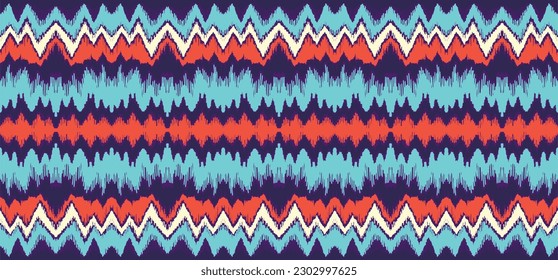 Vector nordic ornament. winter scandinavian seamless pattern, border design for fashion fabric, knit, textile, cross embroidery. Norwegian background with red and blue colors
