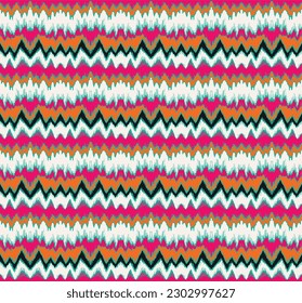 Vector nordic ornament. winter scandinavian seamless pattern, border design for fashion fabric, knit, textile, cross embroidery. Norwegian background with red and blue colors