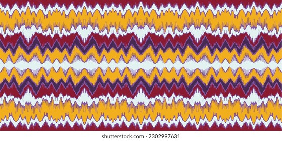 Vector nordic ornament. winter scandinavian seamless pattern, border design for fashion fabric, knit, textile, cross embroidery. Norwegian background with red and blue colors