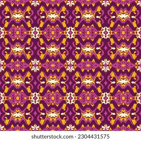 Vector nordic ornament. winter scandinavian seamless pattern, border design for fashion fabric, knit, textile, cross embroidery. Norwegian background with red and blue colors