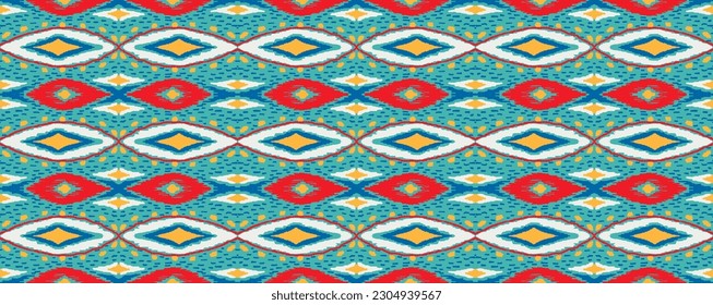 Vector nordic ornament. winter scandinavian seamless pattern, border design for fashion fabric, knit, textile, cross embroidery. Norwegian background with red and blue colors