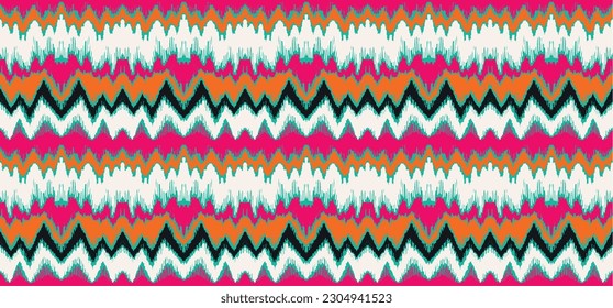 Vector nordic ornament. winter scandinavian seamless pattern, border design for fashion fabric, knit, textile, cross embroidery. Norwegian background with red and blue colors