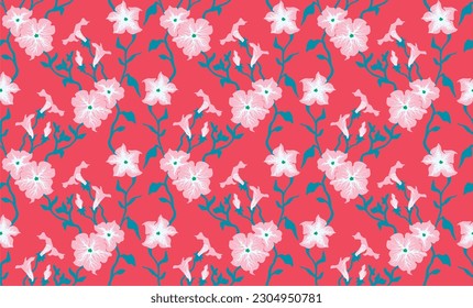Vector nordic ornament. winter scandinavian seamless pattern, border design for fashion fabric, knit, textile, cross embroidery. Norwegian background with red and blue colors