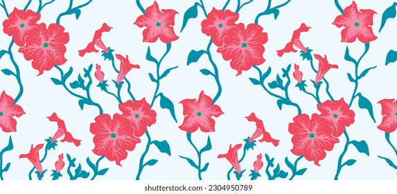 Vector nordic ornament. winter scandinavian seamless pattern, border design for fashion fabric, knit, textile, cross embroidery. Norwegian background with red and blue colors