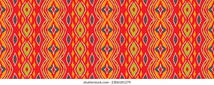 Vector nordic ornament. winter scandinavian seamless pattern, border design for fashion fabric, knit, textile, cross embroidery. Norwegian background with red and blue colors