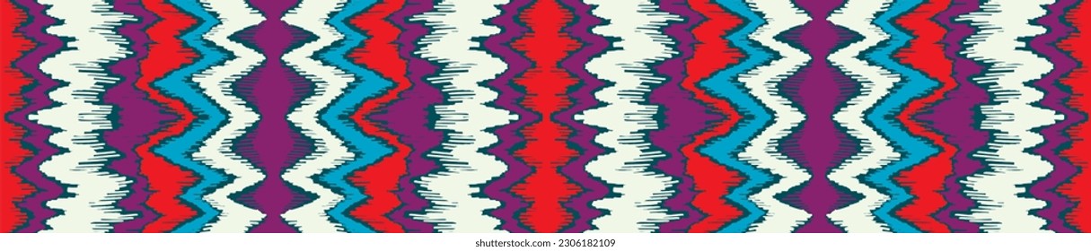Vector nordic ornament. winter scandinavian seamless pattern, border design for fashion fabric, knit, textile, cross embroidery. Norwegian background with red and blue colors