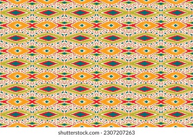 Vector nordic ornament. winter scandinavian seamless pattern, border design for fashion fabric, knit, textile, cross embroidery. Norwegian background with red and blue colors
