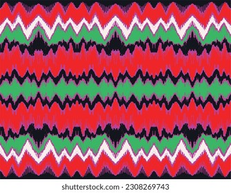 Vector nordic ornament. winter scandinavian seamless pattern, border design for fashion fabric, knit, textile, cross embroidery. Norwegian background with red and blue colors