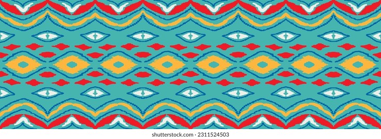 Vector nordic ornament. winter scandinavian seamless pattern, border design for fashion fabric, knit, textile, cross embroidery. Norwegian background with red and blue colors