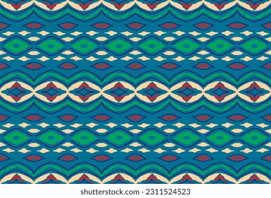 Vector nordic ornament. winter scandinavian seamless pattern, border design for fashion fabric, knit, textile, cross embroidery. Norwegian background with red and blue colors