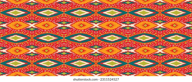 Vector nordic ornament. winter scandinavian seamless pattern, border design for fashion fabric, knit, textile, cross embroidery. Norwegian background with red and blue colors