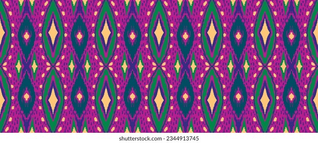 Vector nordic ornament. winter scandinavian seamless pattern, border design for fashion fabric, knit, textile, cross embroidery. Norwegian background with red and blue colors