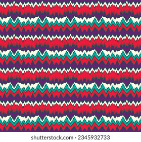 Vector nordic ornament. winter scandinavian seamless pattern, border design for fashion fabric, knit, textile, cross embroidery. Norwegian background with red and blue colors